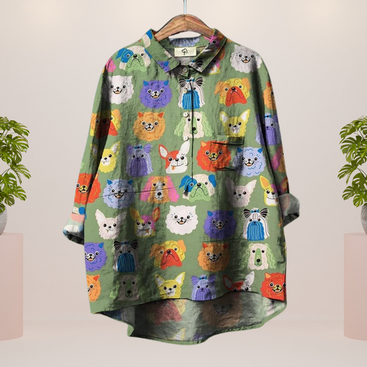 Elisabeth | Trendy Modisches Print Kunst Shirt