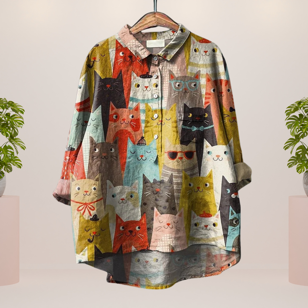 Elisabeth | Trendy Modisches Print Kunst Shirt