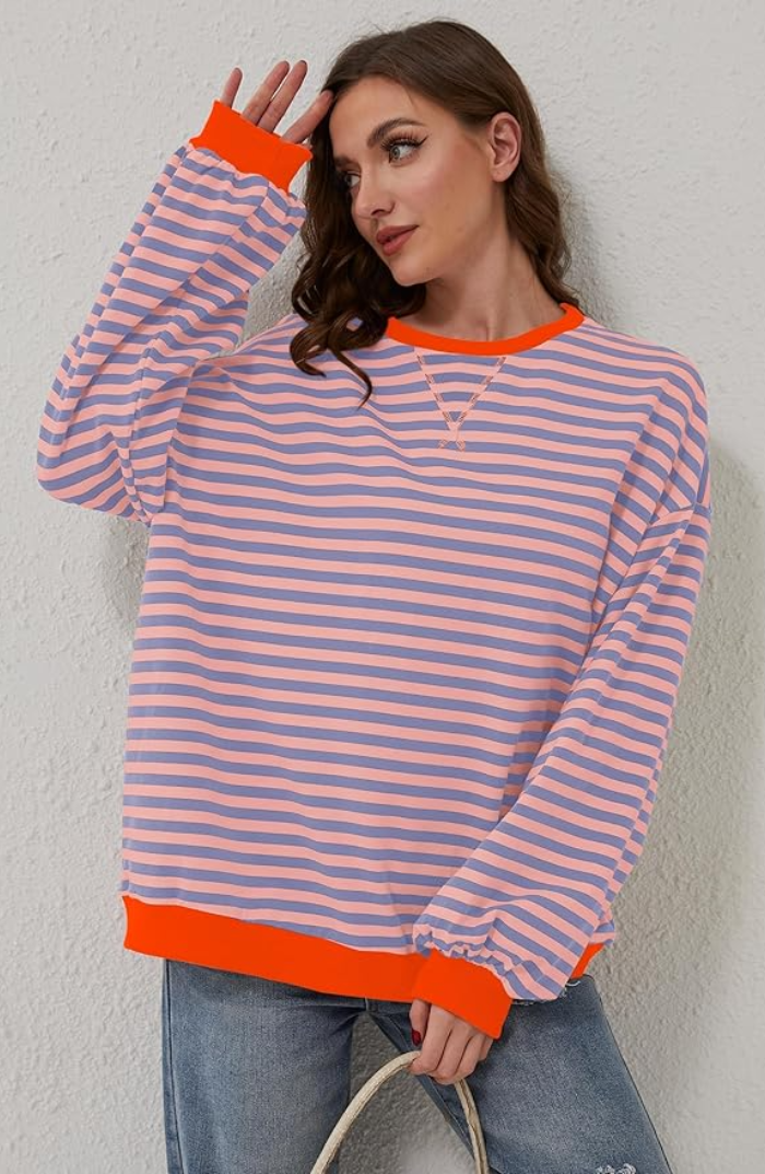 Hilda | Gestreifter Oversize-Pullover