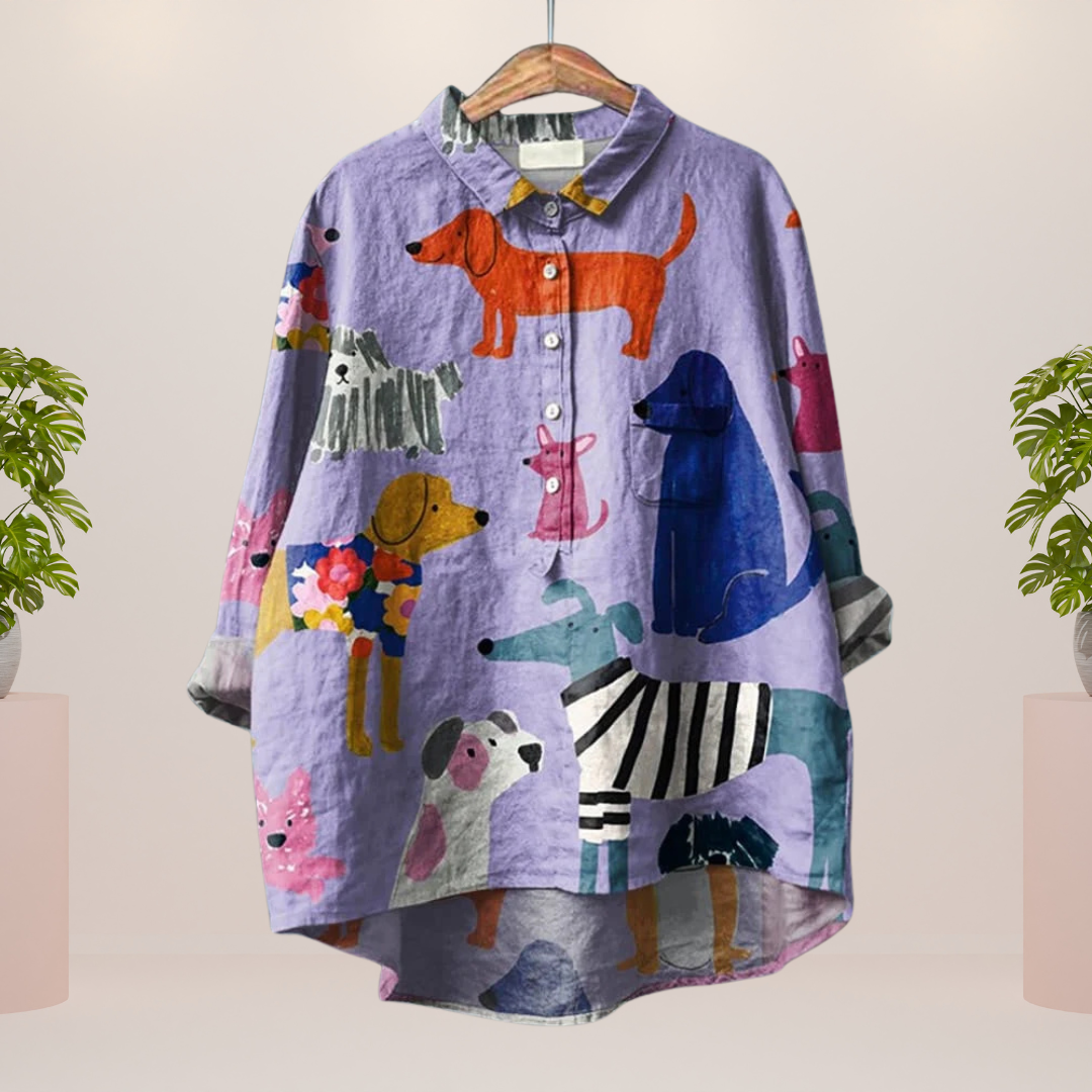 Elisabeth | Trendy Modisches Print Kunst Shirt