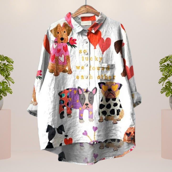 Elisabeth | Trendy Modisches Print Kunst Shirt