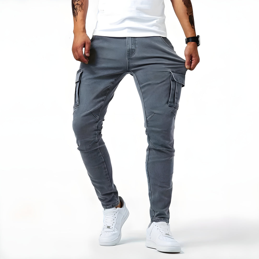 Pascal | Stretch-Denim-Cargohosen