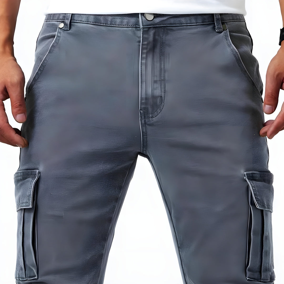 Pascal | Stretch-Denim-Cargohosen