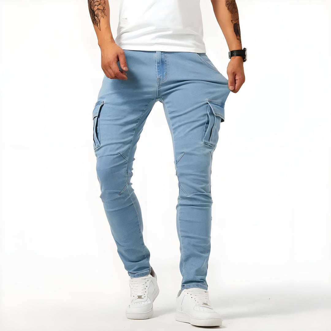 Pascal | Stretch-Denim-Cargohosen